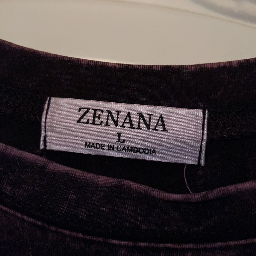Mineral washed purple long sleeve tunic - Picture 3 of 3
